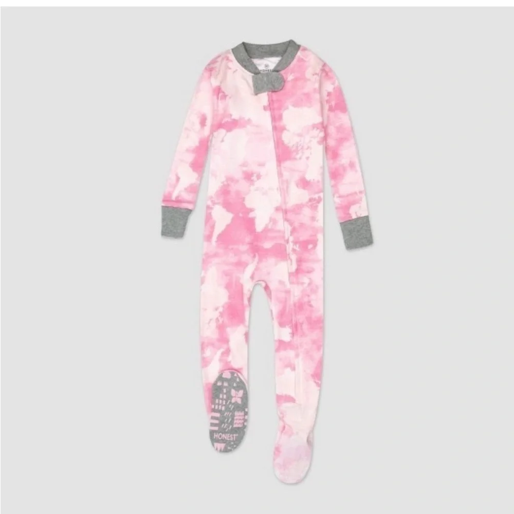 Honest Baby Footie Pajamas 6/9m pink
